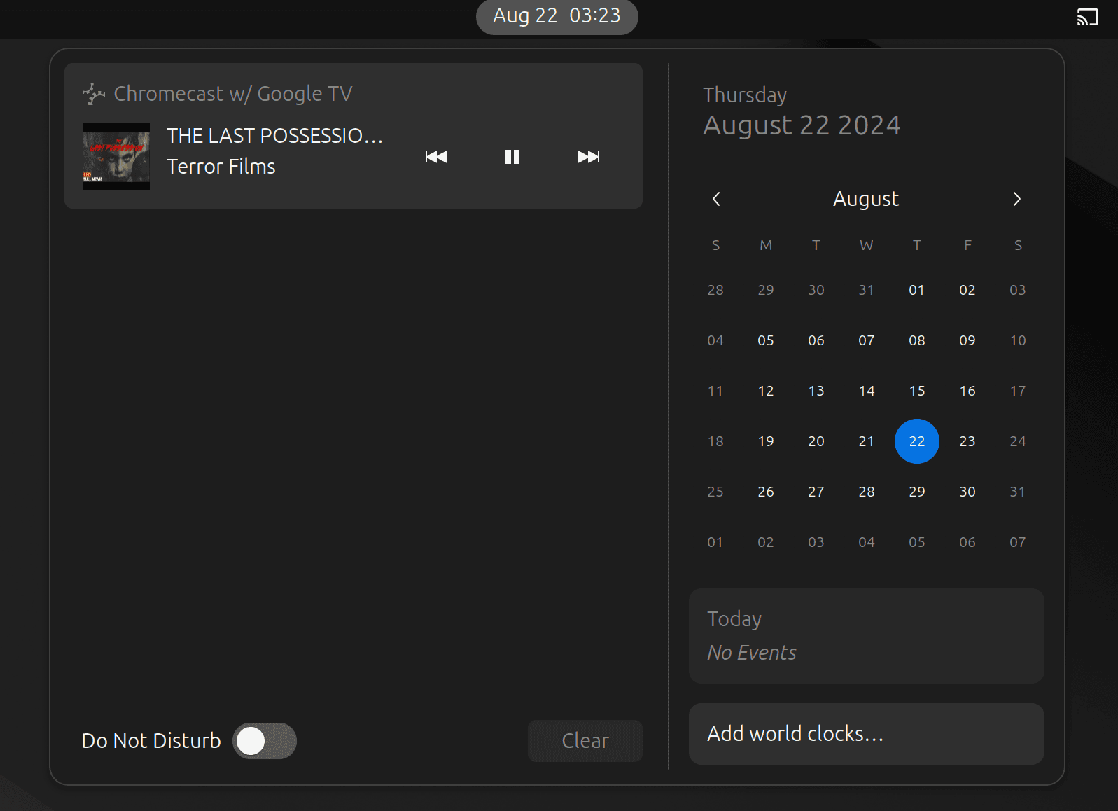 Control from Linux screenshot