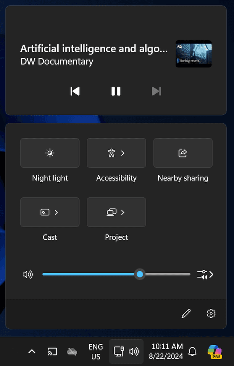Control from Windows screenshot